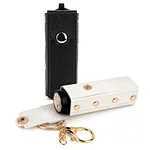 Portable lipstick case adopts button design, holds the content in place, prevents lipstick to fall off in the bag. Fashion lipstick bag with key ring for easy access, ideal for travel and outdoor use.